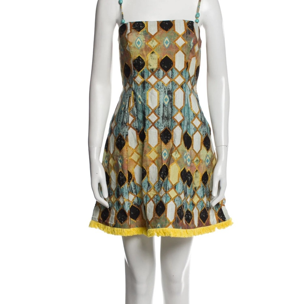 Christan Lacroix Linen-Rayon Blend Multicolor Mini Dress